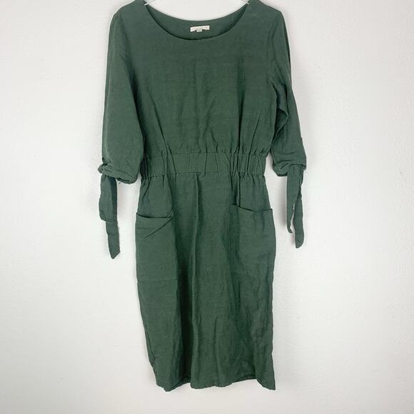 Le Lis Dress Womens Medium Minimalist Elastic Waist Tie Sleeve Preppy Classic M - Picture 1 of 9